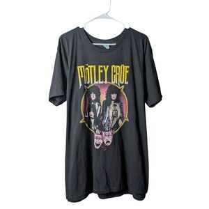 Mötley Crüe Graphic Black T-Shirt Men's XXL Retro 80s Rock N Roll Goth Band Tee